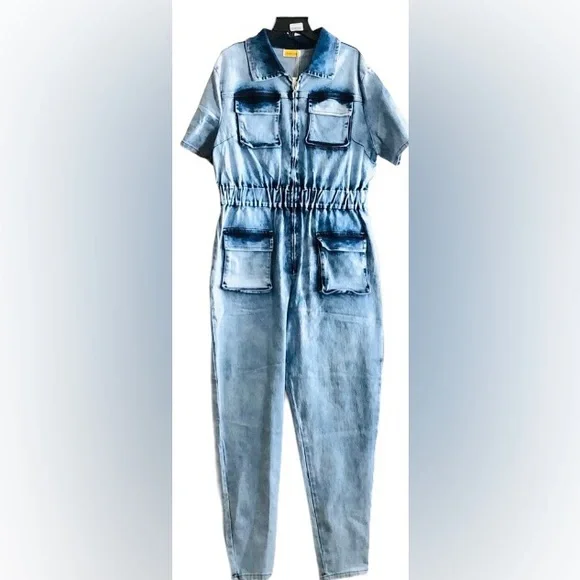 Light Blue Utility Jumpsuit by: Highlight - Picture 2 of 9